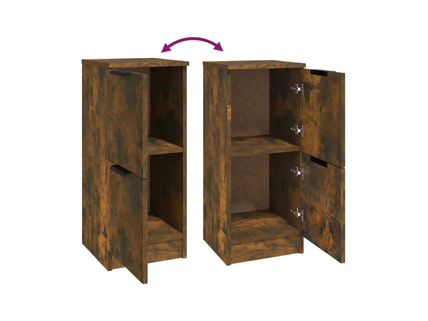 Buffets 2 pcs Chêne fumé 30x30x70 cm Bois d'ingénierie