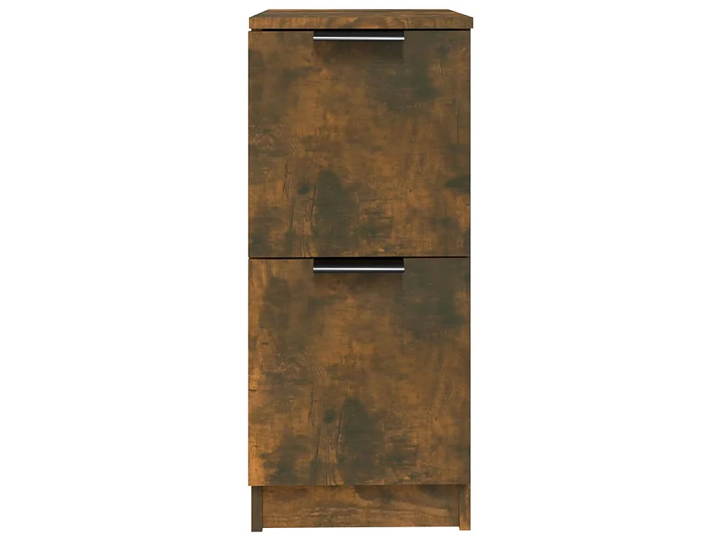 Dressoirs 2 st 30x30x70 cm bewerkt hout gerookt eikenkleurig