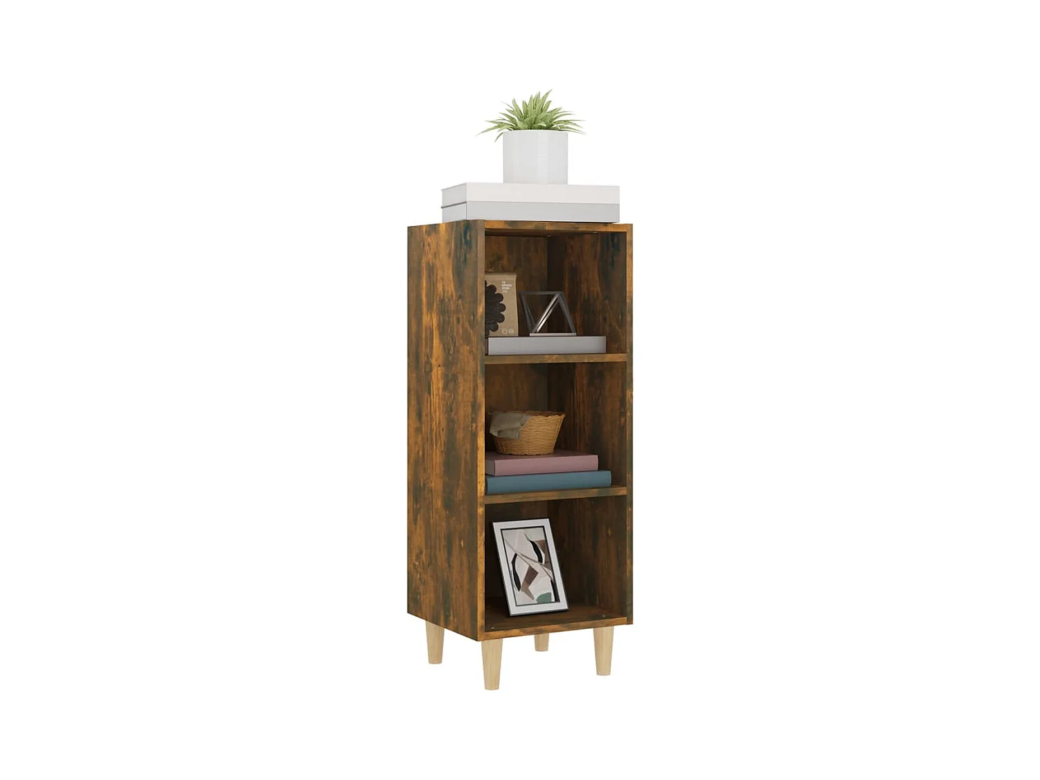 Buffet Chêne fumé 34,5x32,5x90 cm Bois d'ingénierie