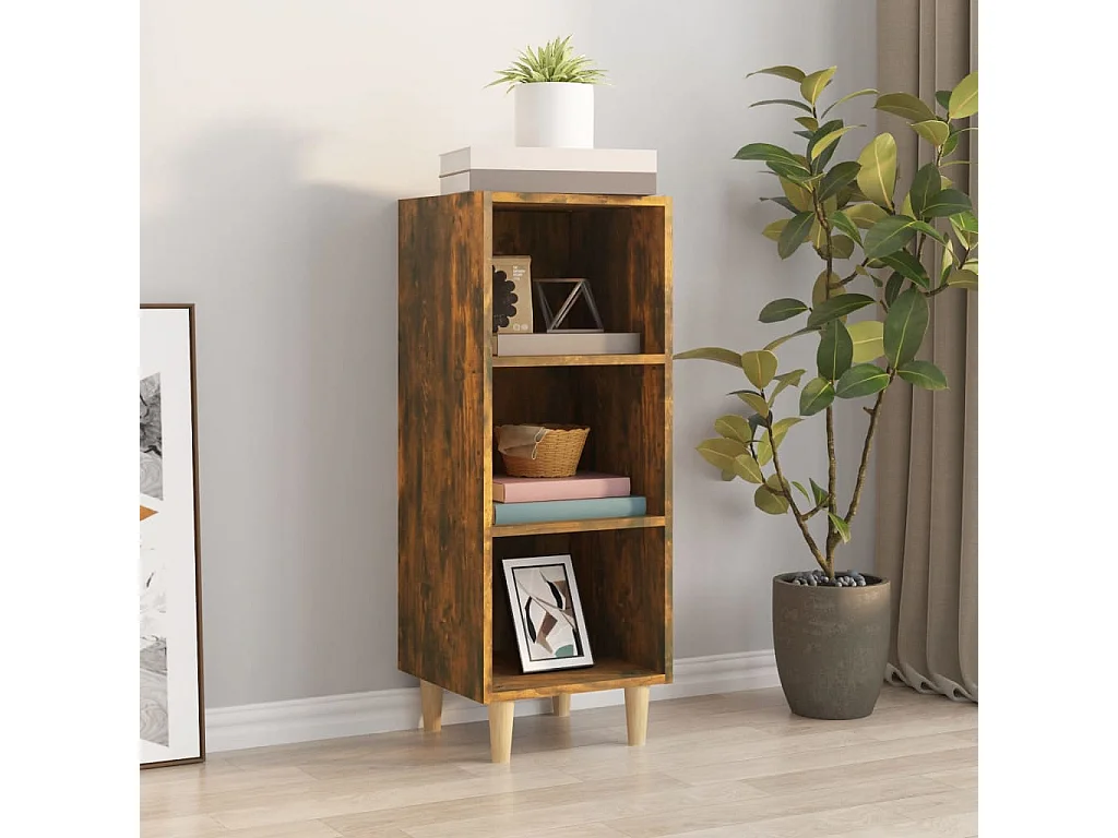 Buffet Chêne fumé 34,5x32,5x90 cm Bois d'ingénierie