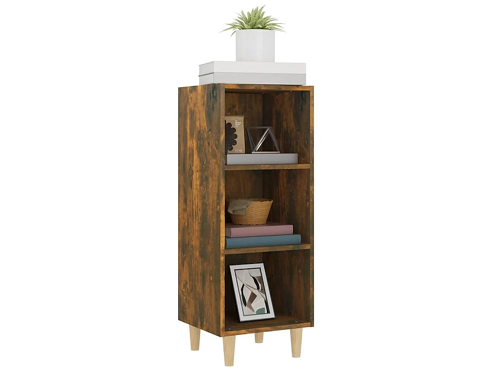 Buffet Chêne fumé 34,5x32,5x90 cm Bois d'ingénierie