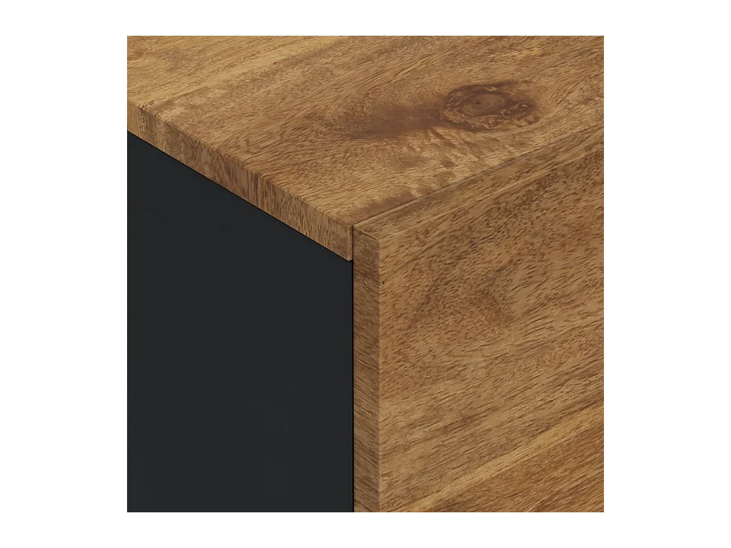 Buffet avec 3 portes 40x33x110 cm bois massif manguier et fer