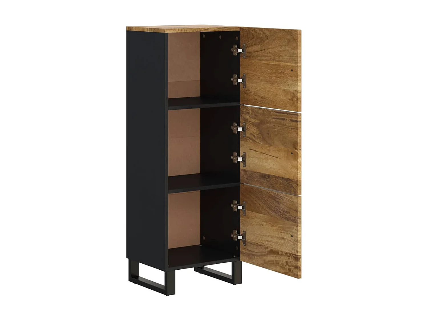 Aparador con 3 puertas hierro y madera maciza mango 40x33x110cm