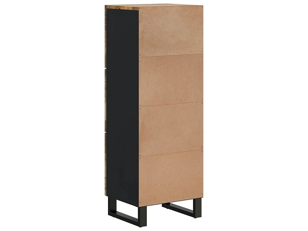 Buffet avec 3 portes 40x33x110 cm bois massif manguier et fer