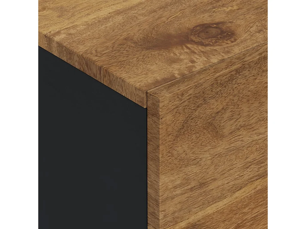 Buffet avec 3 portes 40x33x110 cm bois massif manguier et fer