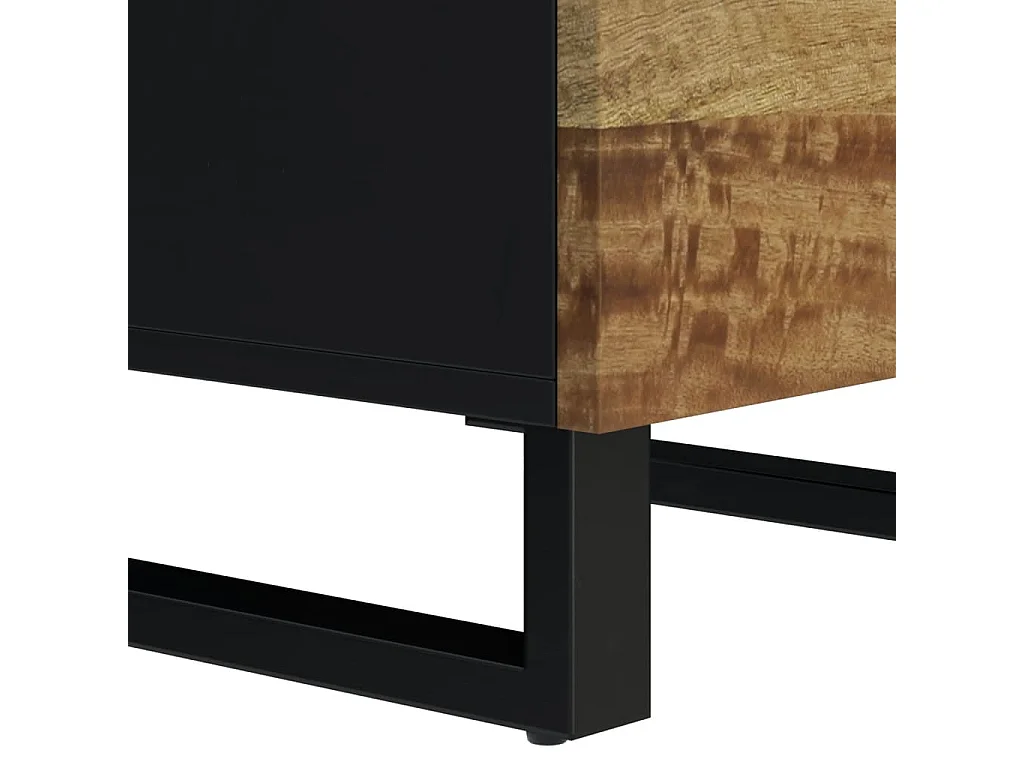 Buffet avec 3 portes 40x33x110 cm bois massif manguier et fer