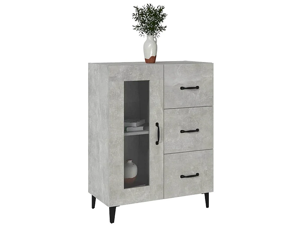 Dressoir 69,5x34x90 cm bewerkt hout betongrijs