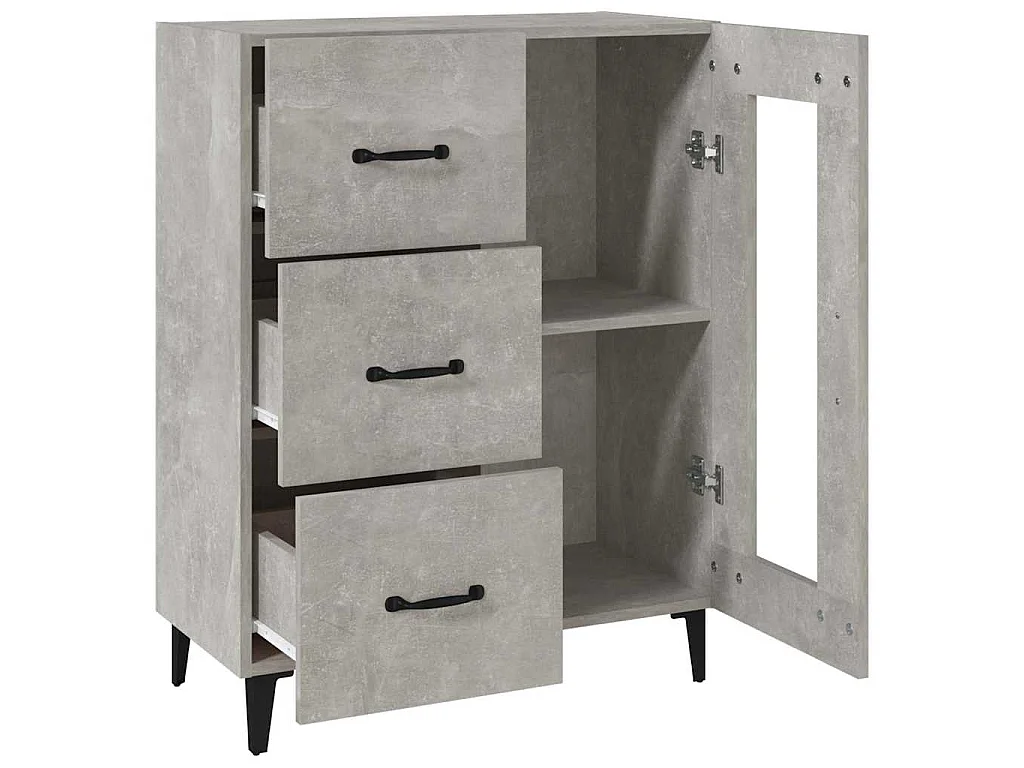 Dressoir 69,5x34x90 cm bewerkt hout betongrijs