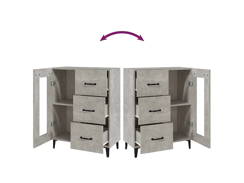 Dressoir 69,5x34x90 cm bewerkt hout betongrijs