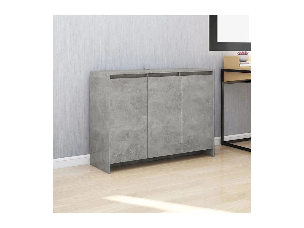Dressoir 102x33x75 cm bewerkt hout betongrijs