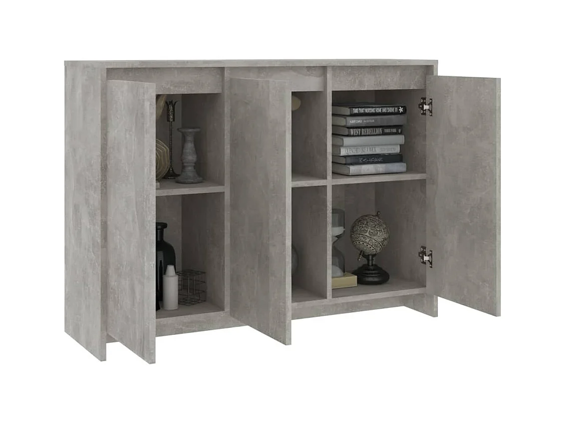 Dressoir 102x33x75 cm bewerkt hout betongrijs