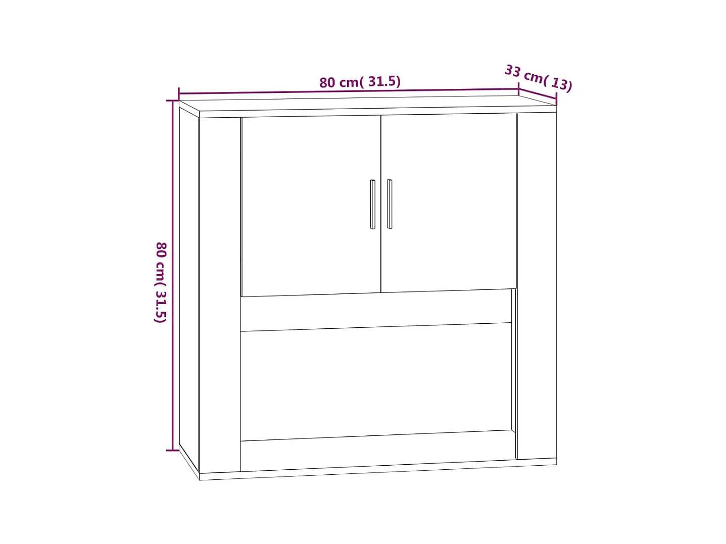 Armoire murale Chêne fumé 80x33x80 cm Bois d'ingénierie