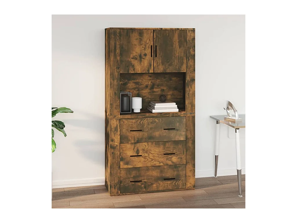 Armoire murale Chêne fumé 80x33x80 cm Bois d'ingénierie