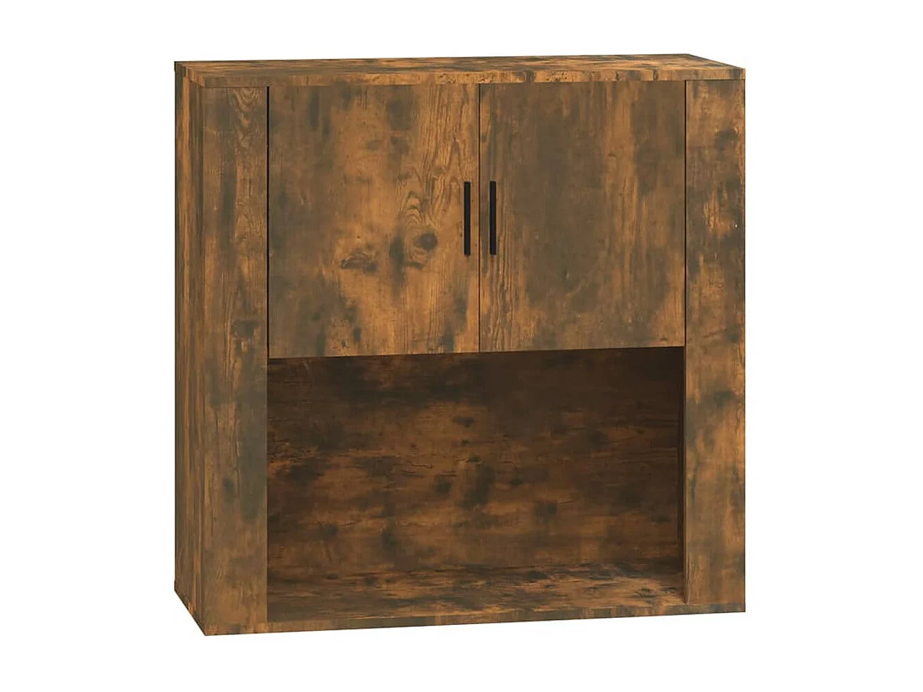 Wandkast 80x33x80 cm bewerkt hout gerookt eikenkleurig