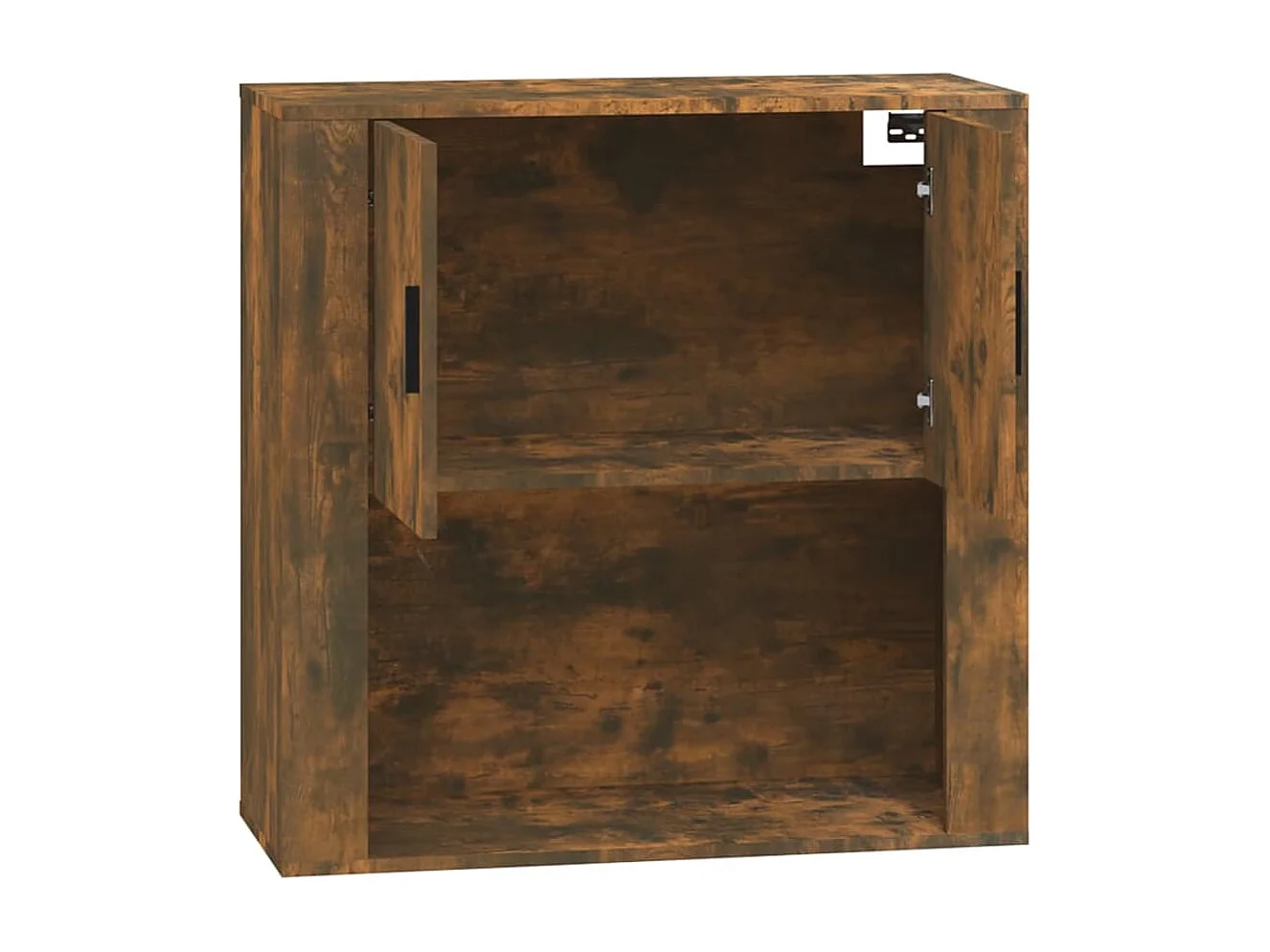 Wandkast 80x33x80 cm bewerkt hout gerookt eikenkleurig