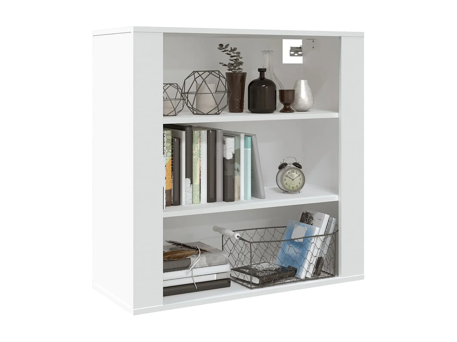 Wandkast 80x33x80 cm bewerkt hout wit