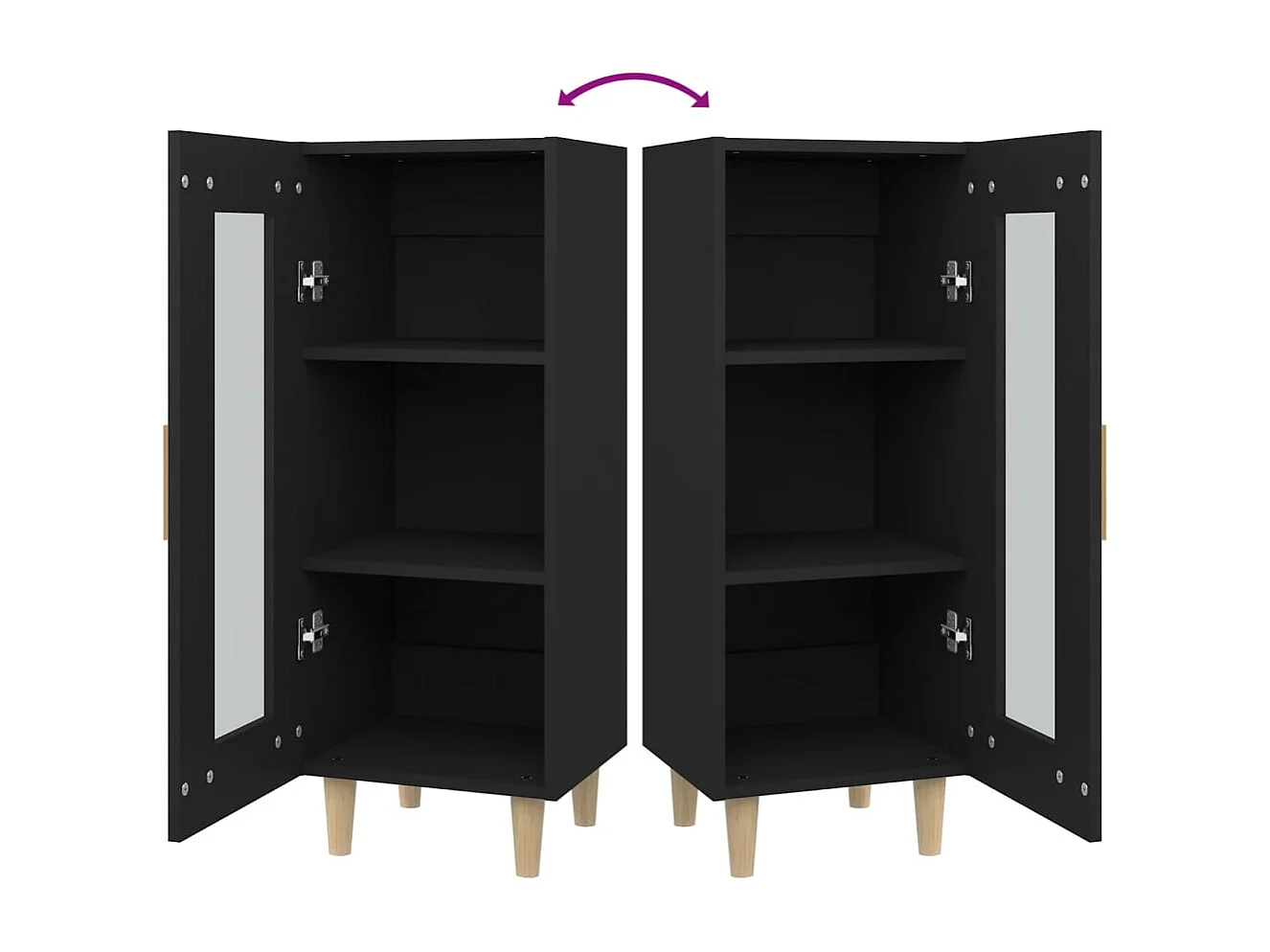 Buffet Noir 34,5x34x90 cm Bois d'ingénierie