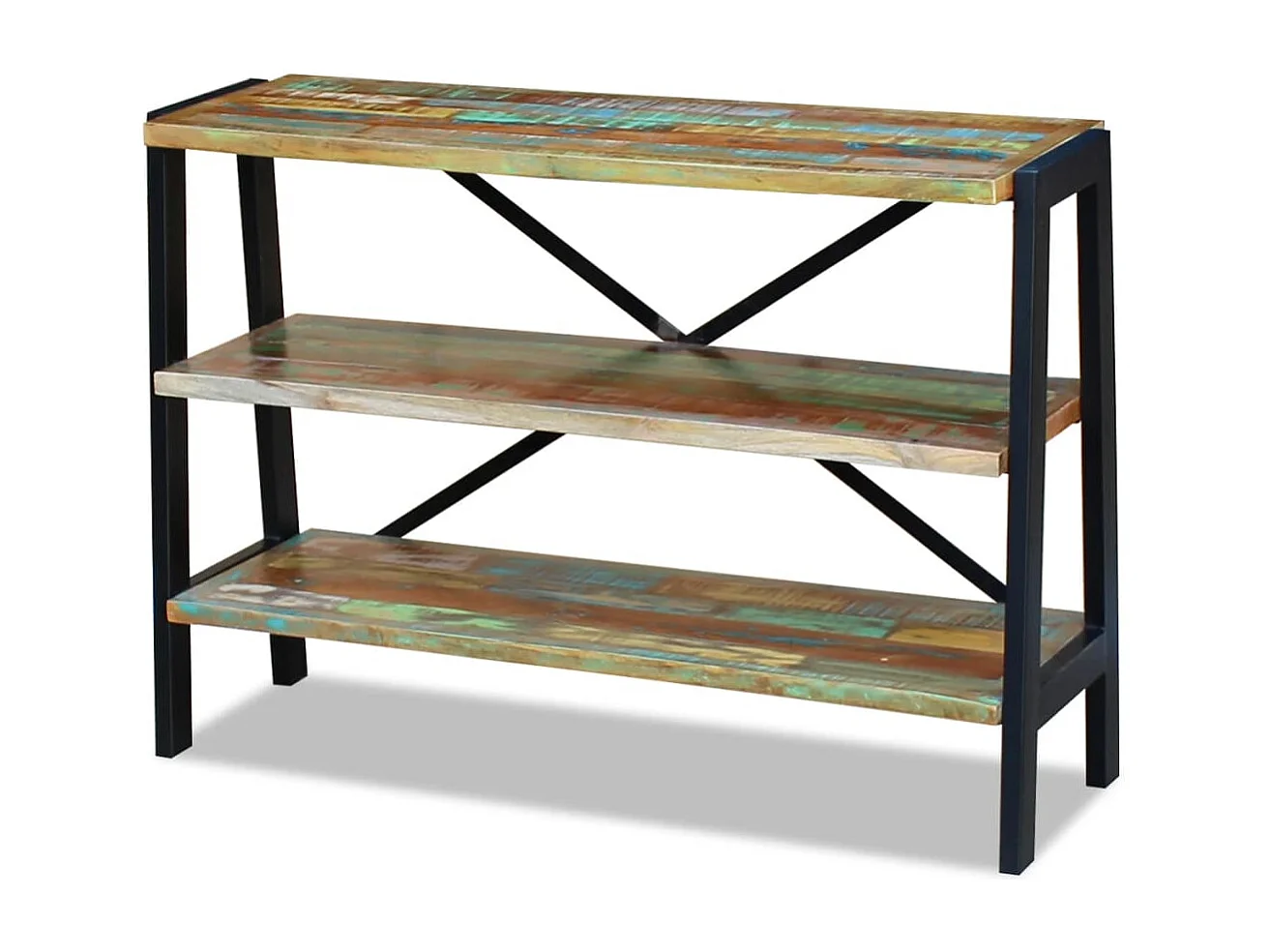 Aparador con 3 estantes madera maciza reciclada