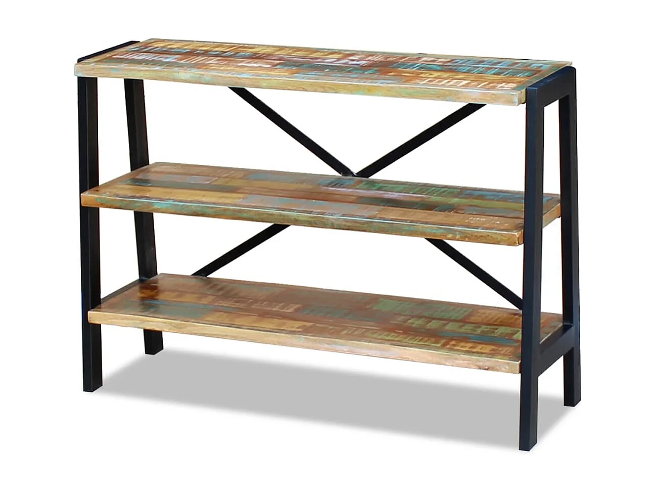 Aparador con 3 estantes madera maciza reciclada