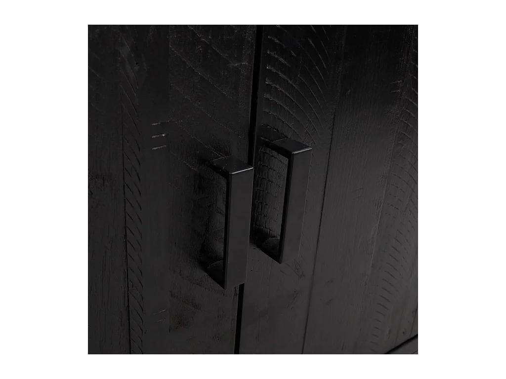 Buffet Noir 75x35x70 cm Bois de pin massif