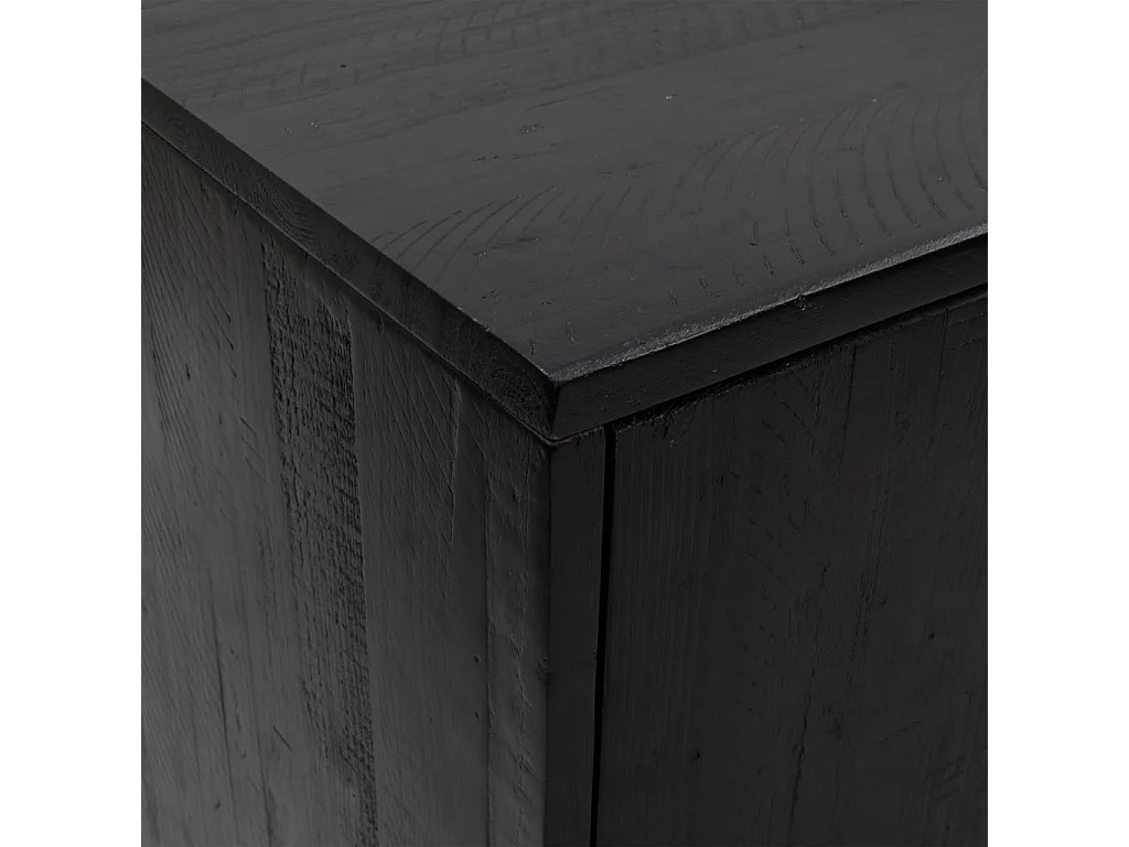Sideboard Schwarz 75x35x70 cm Massivholz Kiefer
