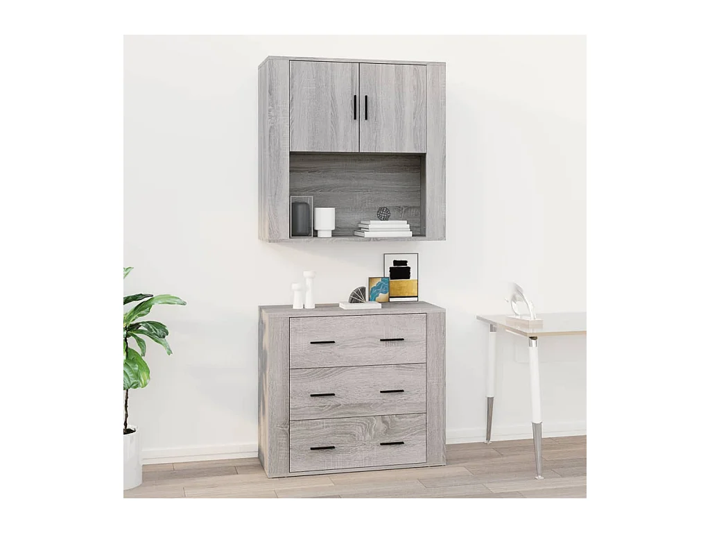 Armoire murale Sonoma gris 80x33x80 cm Bois d'ingénierie