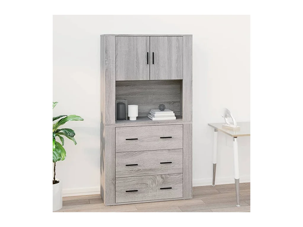 Armoire murale Sonoma gris 80x33x80 cm Bois d'ingénierie