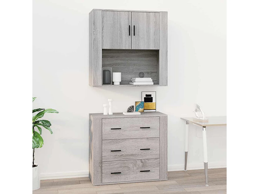 Armoire murale Sonoma gris 80x33x80 cm Bois d'ingénierie