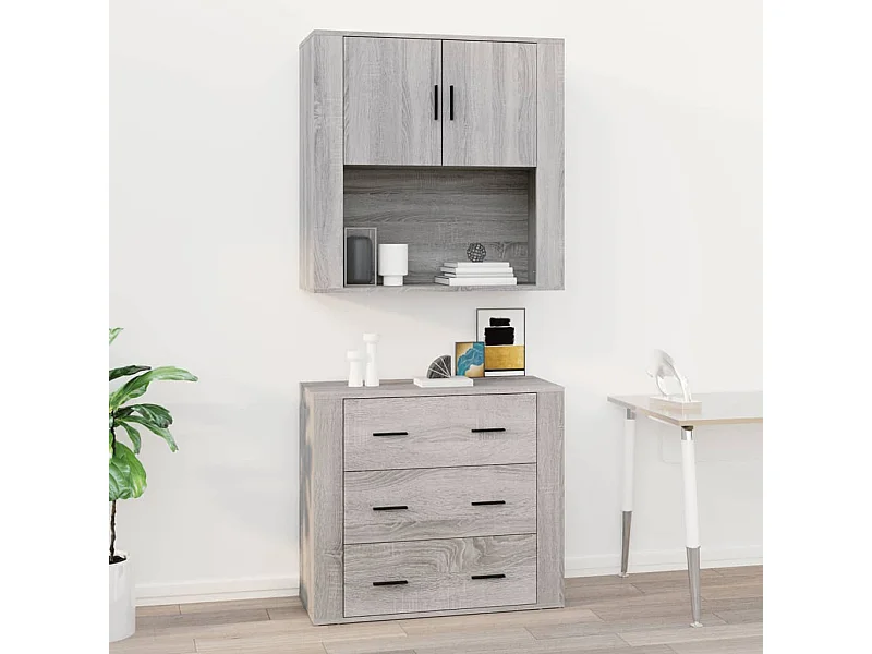Armoire murale Sonoma gris 80x33x80 cm Bois d'ingénierie