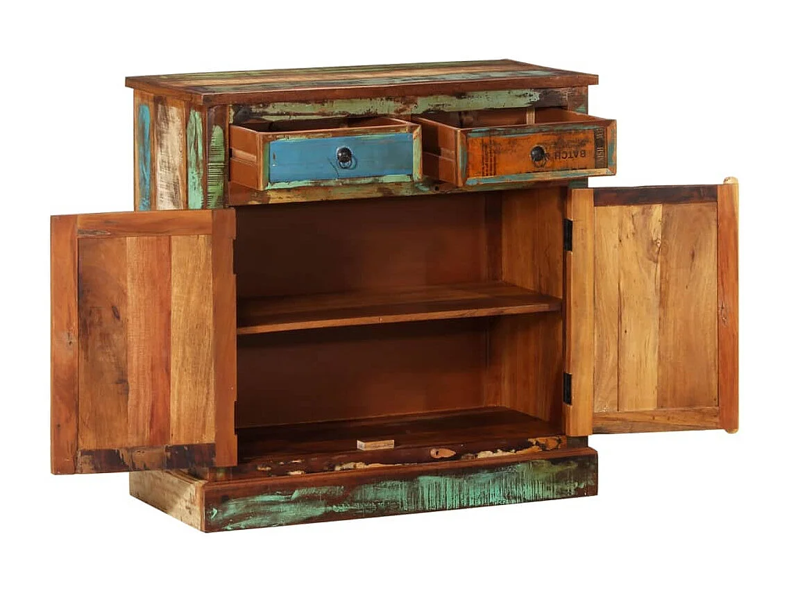 Placard vintage avec 2 tiroirs 2 portes Bois massif récupéré