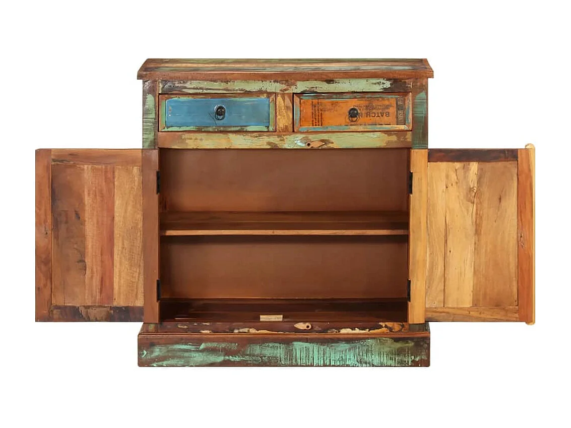 Placard vintage avec 2 tiroirs 2 portes Bois massif récupéré