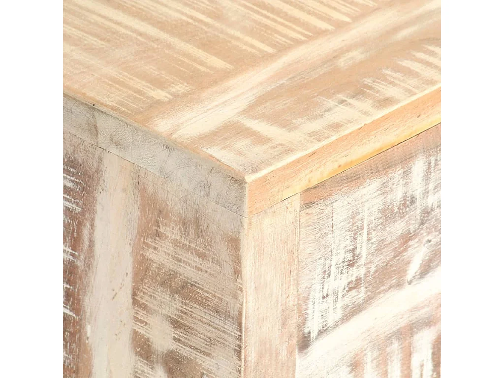 Buffet Blanc 73x30x75 cm Bois d'acacia massif