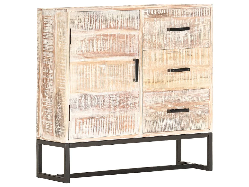 Buffet Blanc 73x30x75 cm Bois d'acacia massif