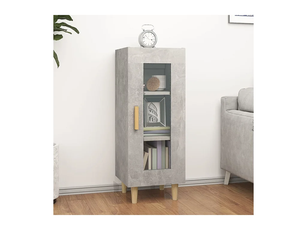 Buffet Gris béton 34,5x34x90 cm Bois d'ingénierie