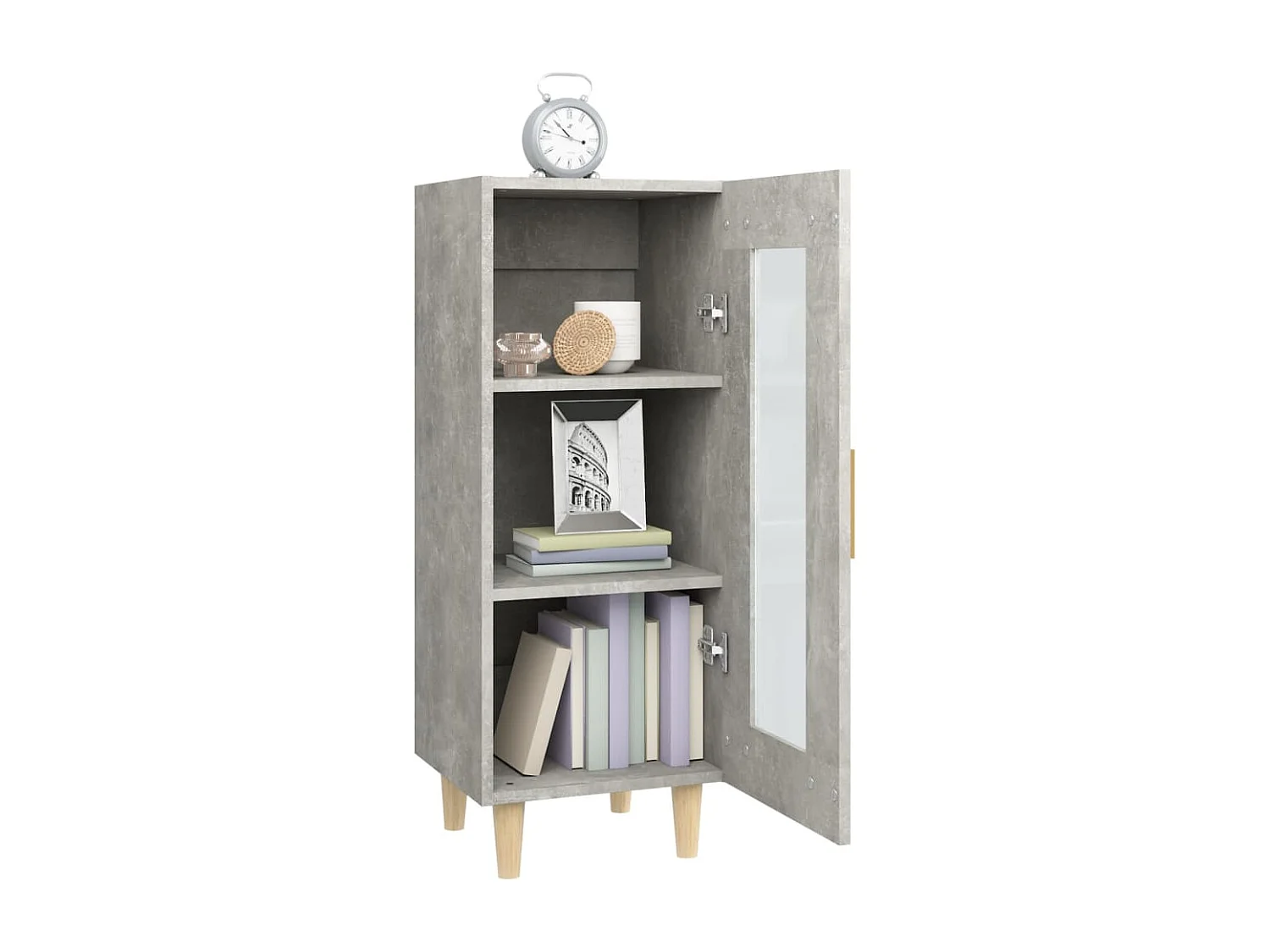 Buffet Gris béton 34,5x34x90 cm Bois d'ingénierie