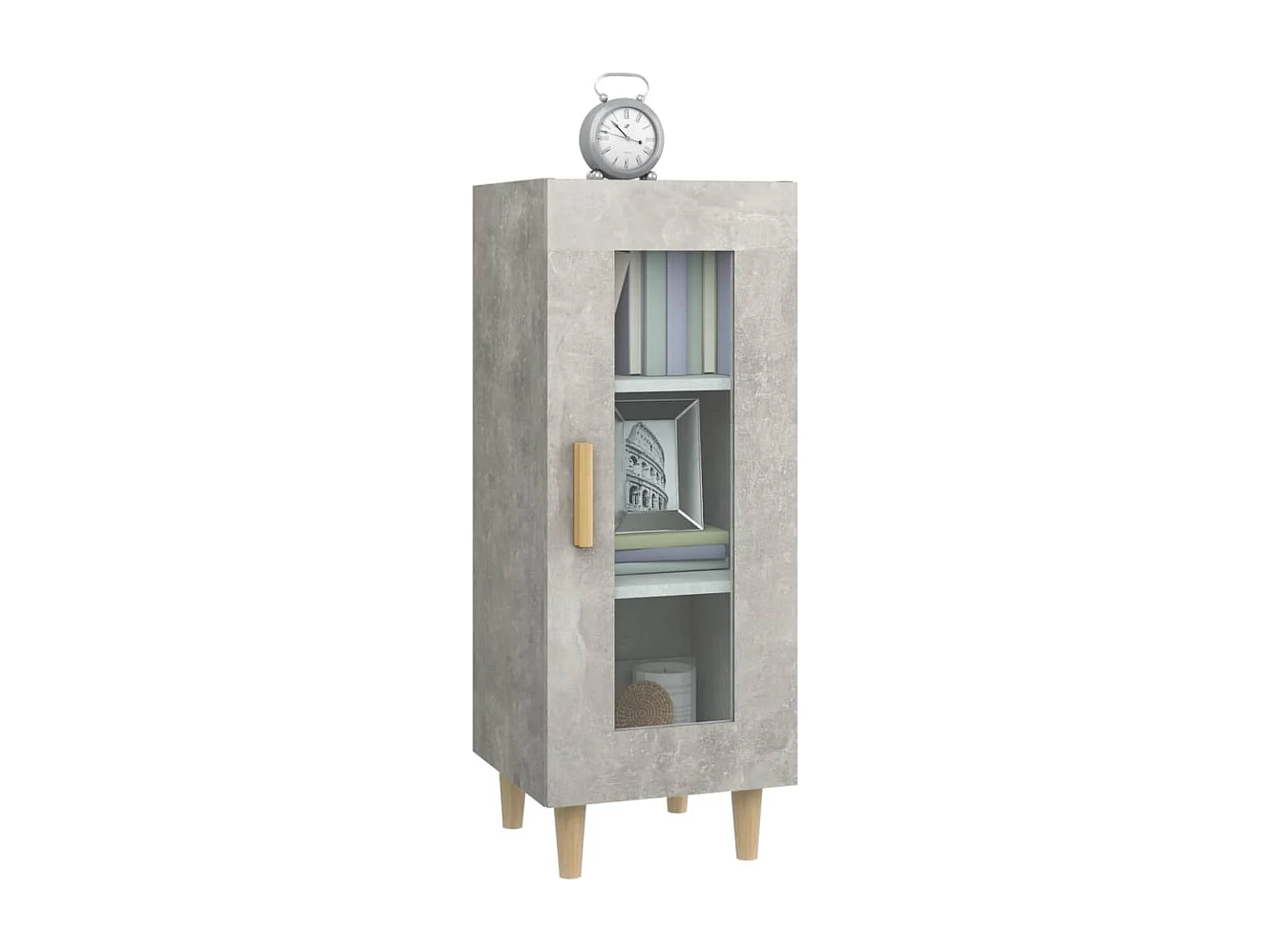 Buffet Gris béton 34,5x34x90 cm Bois d'ingénierie