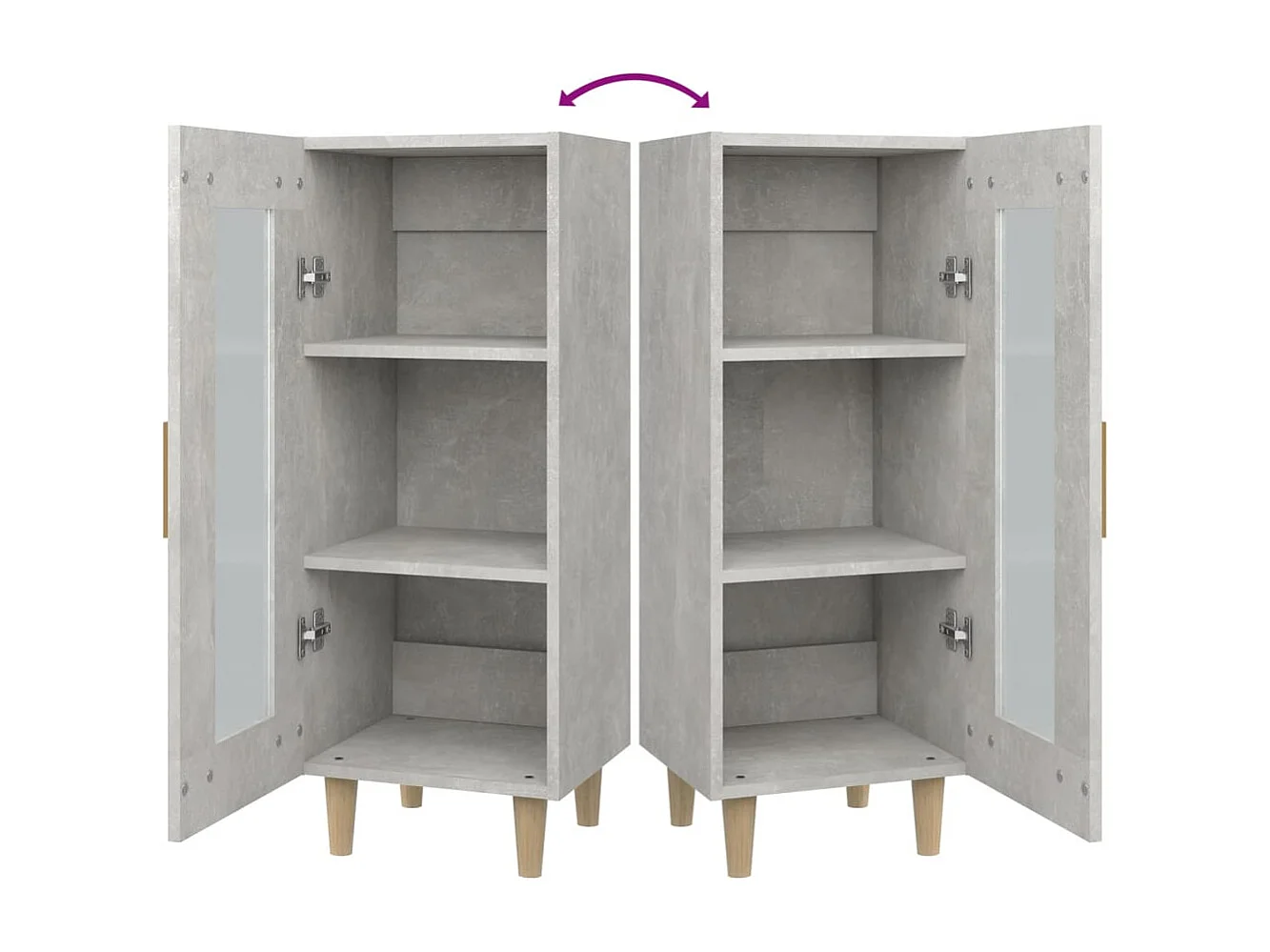 Buffet Gris béton 34,5x34x90 cm Bois d'ingénierie