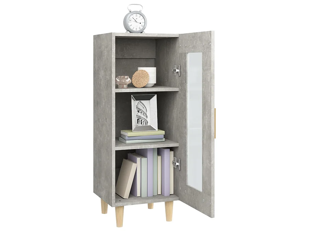 Buffet Gris béton 34,5x34x90 cm Bois d'ingénierie