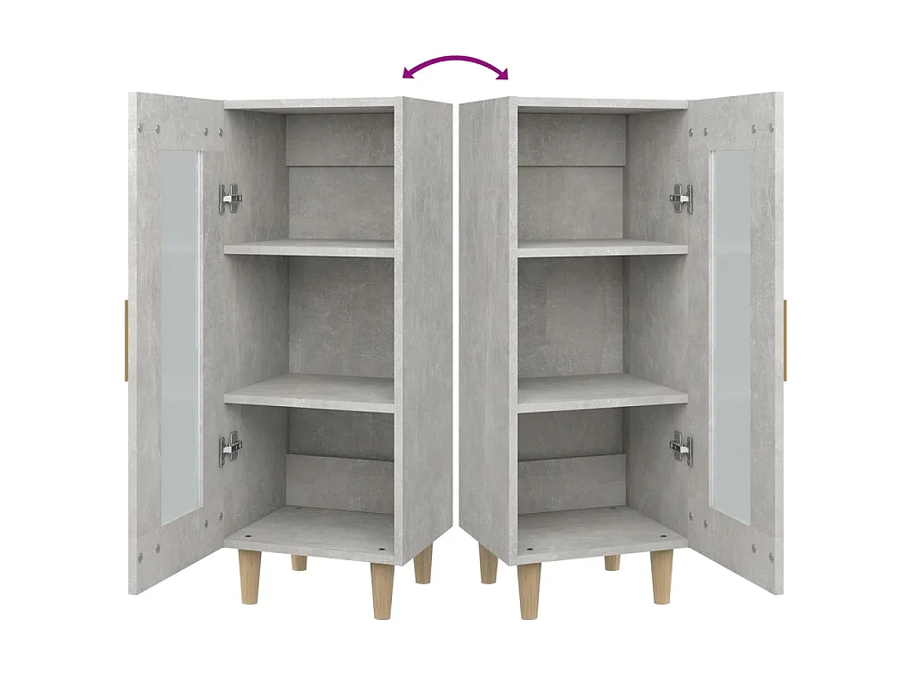 Buffet Gris béton 34,5x34x90 cm Bois d'ingénierie