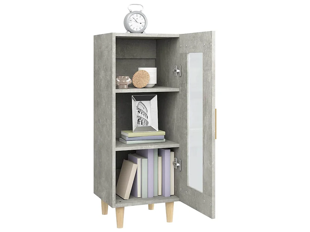 Dressoir 34,5x34x90 cm bewerkt hout betongrijs
