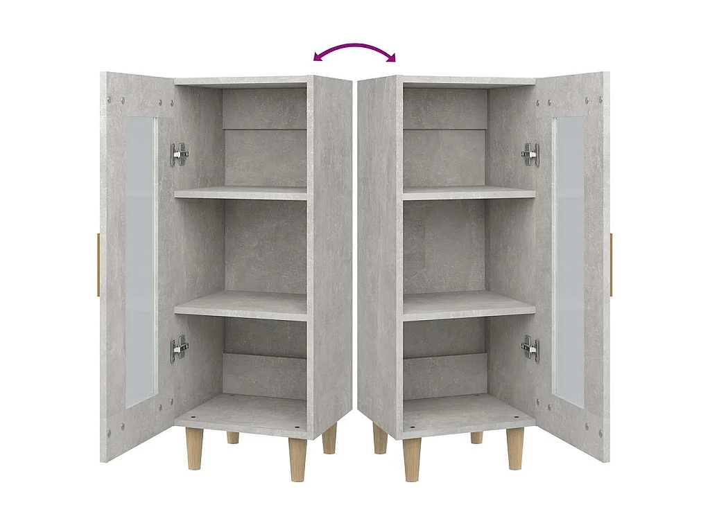Dressoir 34,5x34x90 cm bewerkt hout betongrijs