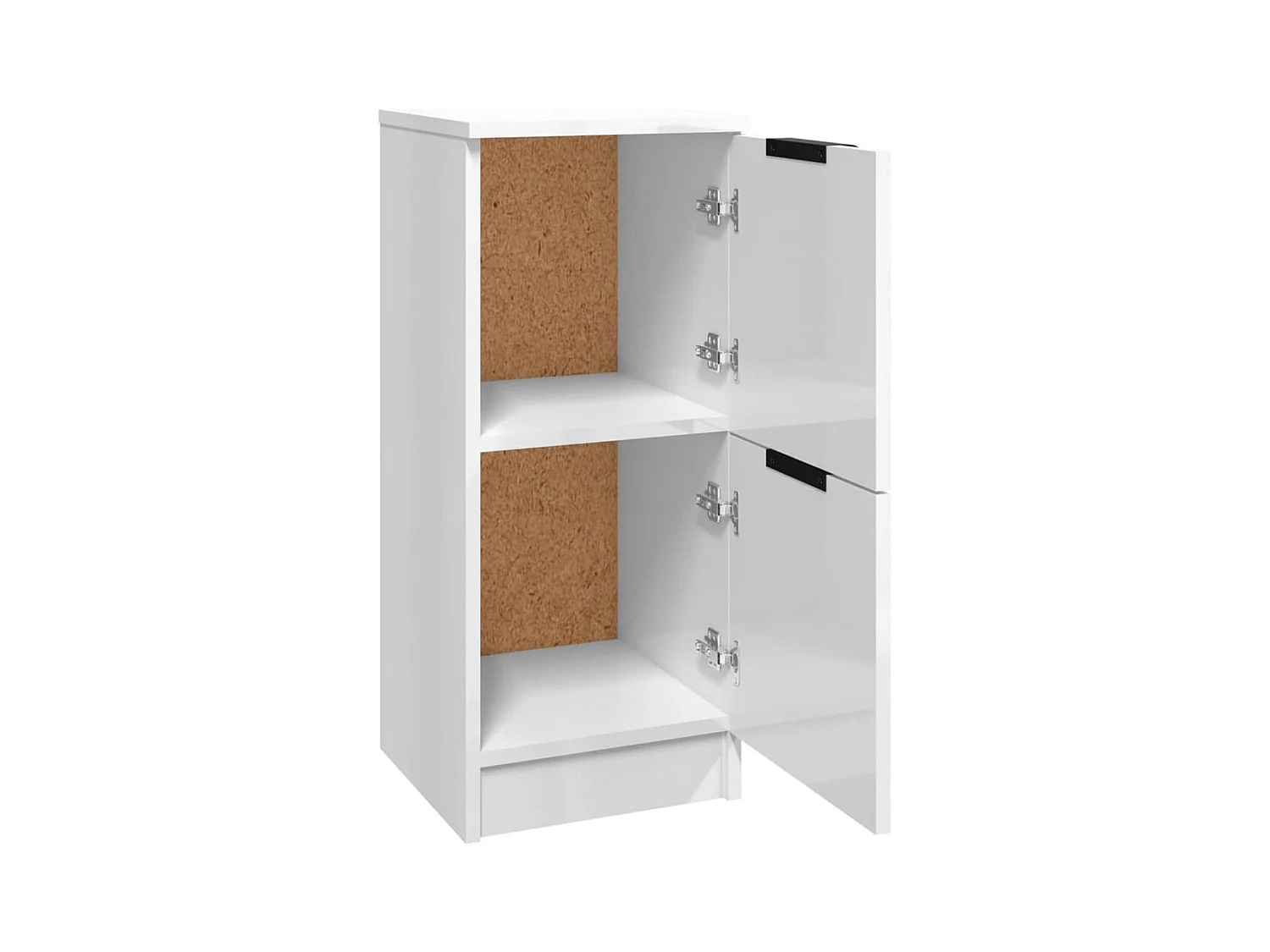 Dressoirs 2 st 30x30x70 cm bewerkt hout hoogglans wit