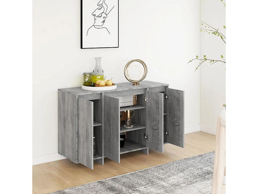 Buffet sonoma gris 120x41x75 cm bois d'ingénierie