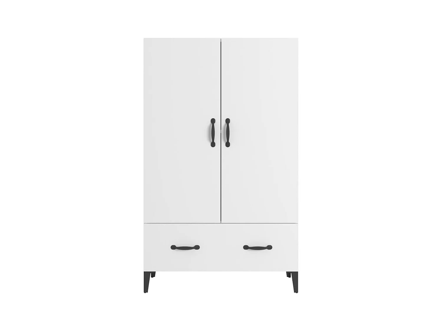 Hoge kast 70x31x115 cm bewerkt hout wit