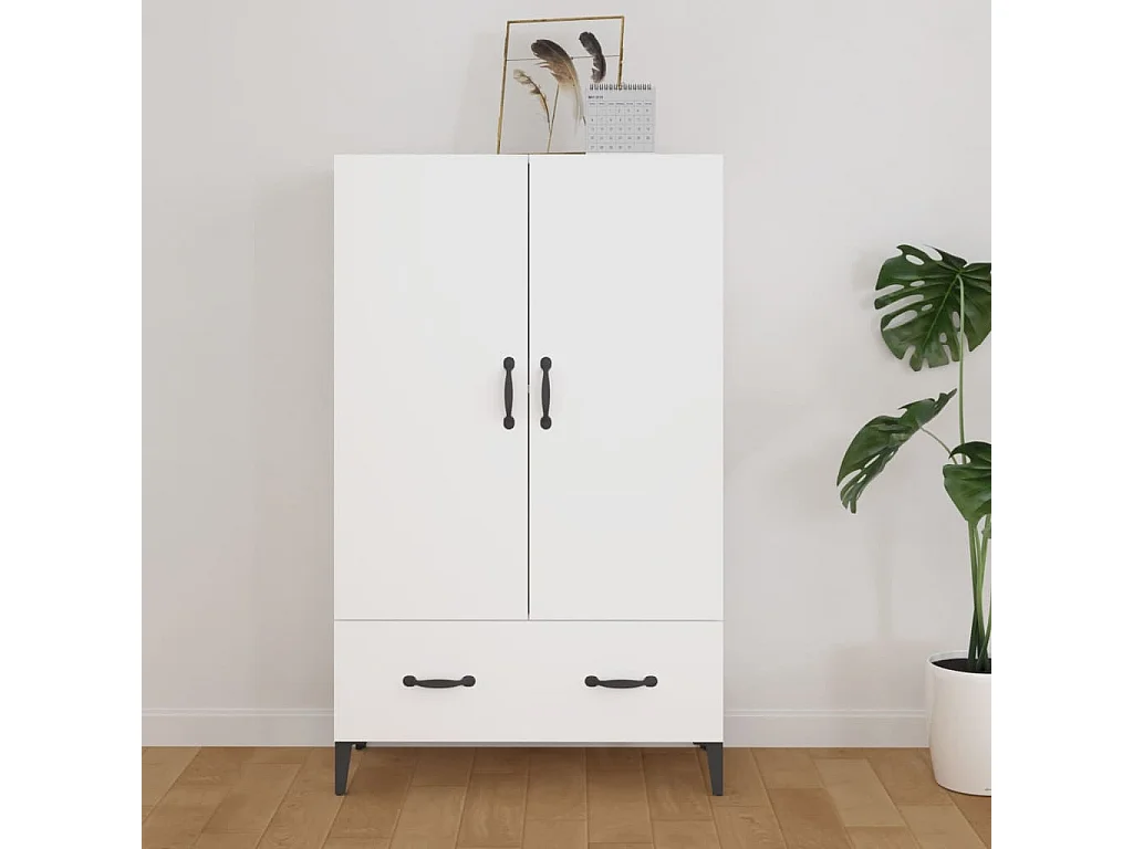 Buffet haut Blanc 70x31x115 cm Bois d'ingénierie