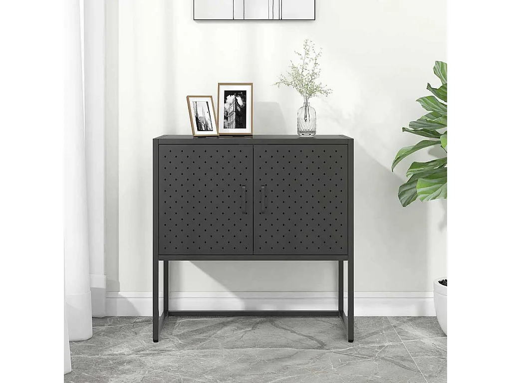 Buffet Anthracite 75x35x75 cm Acier
