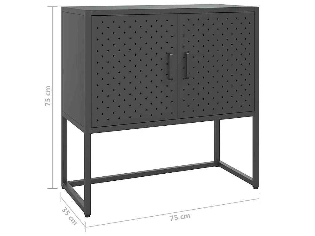 Buffet Anthracite 75x35x75 cm Acier