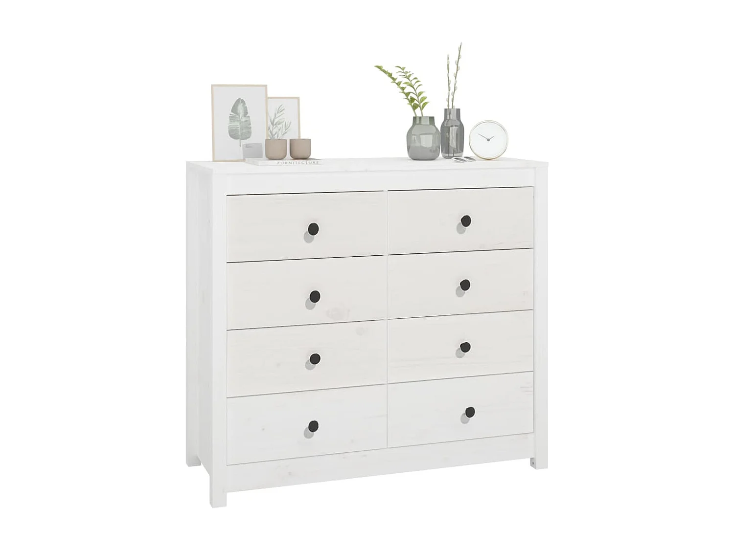 Armoire latérale Blanc 100x40x90 cm Bois de pin massif