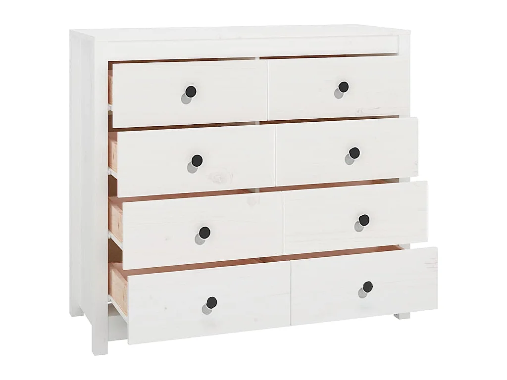 Armario auxiliar madera maciza de pino blanco 100x40x90 cm