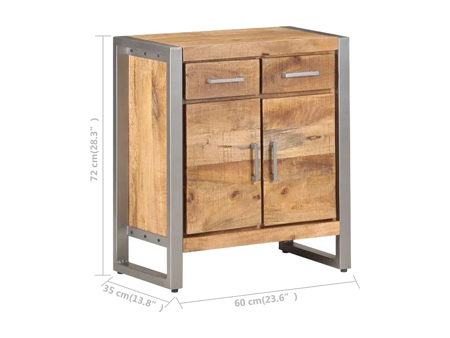 Buffet 60x35x72 cm Bois de manguier brut